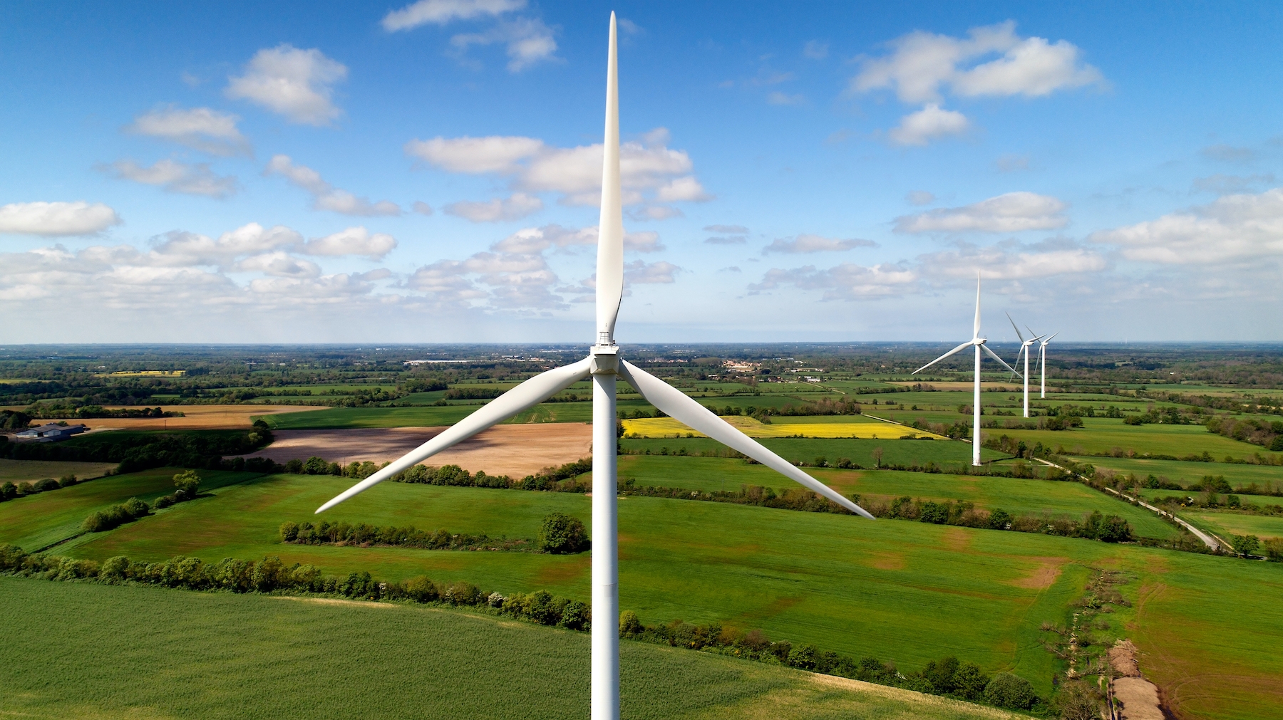 wind turbines in the fields